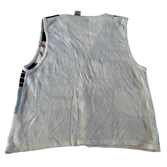 NWT Vtg Y2K 2000s Heart Embroidered Beaded Knit Sweater Vest Sz XL Cottagecore - Picture 4 of 7